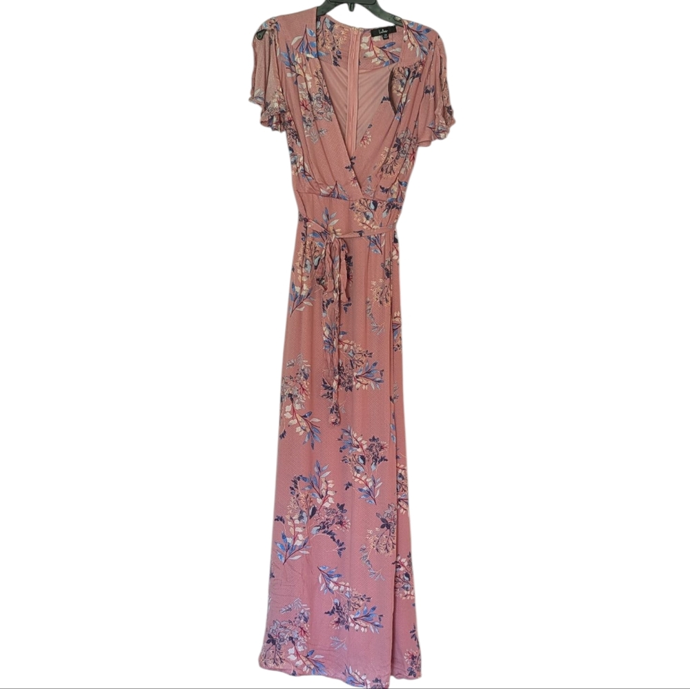 Lulus,Fiorire, Rose Floral Print Maxi Dress. XS